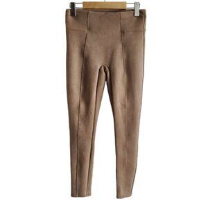 Spanx Faux Suede Rich Caramel Leggings Size SP